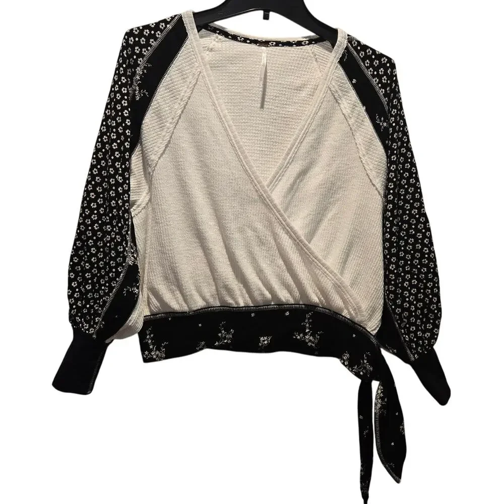 Free People Women Auxton Thermal Wrap Blouse sz XS